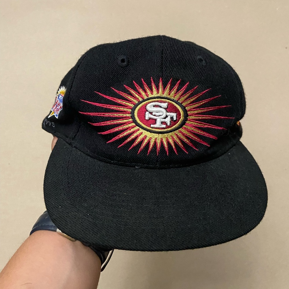 Super Bowl patch 49ers hat 1995